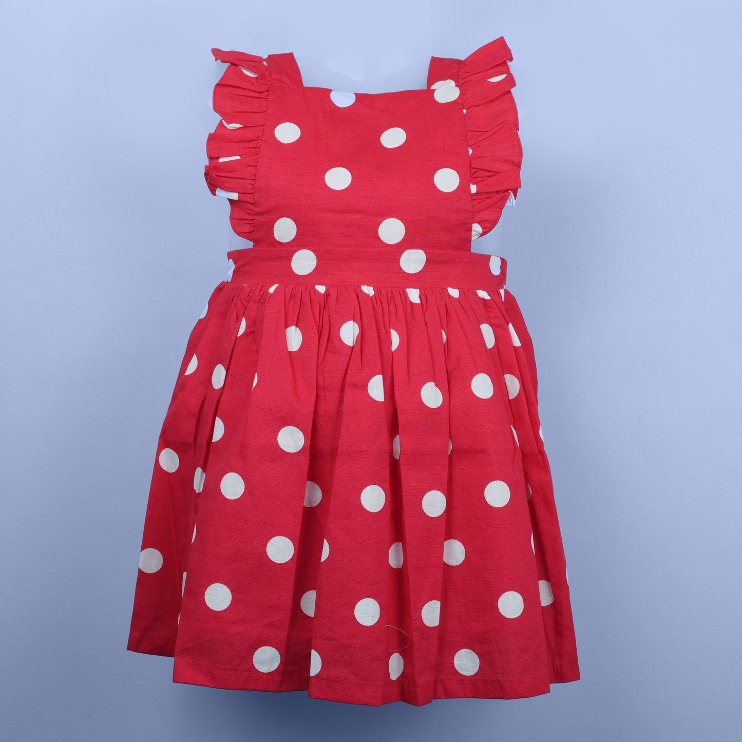 Classic Charm – Red Cotton Blend Frock & Tee Set