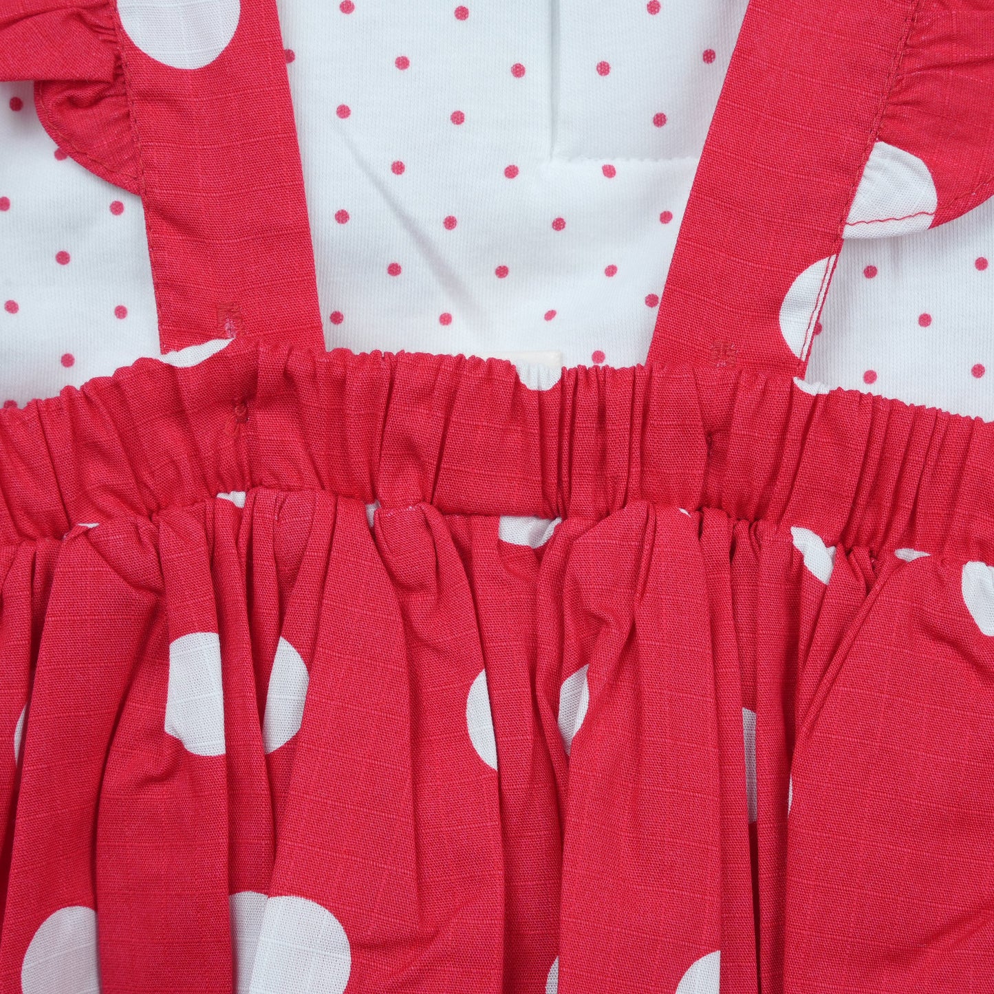 Classic Charm – Red Cotton Blend Frock & Tee Set