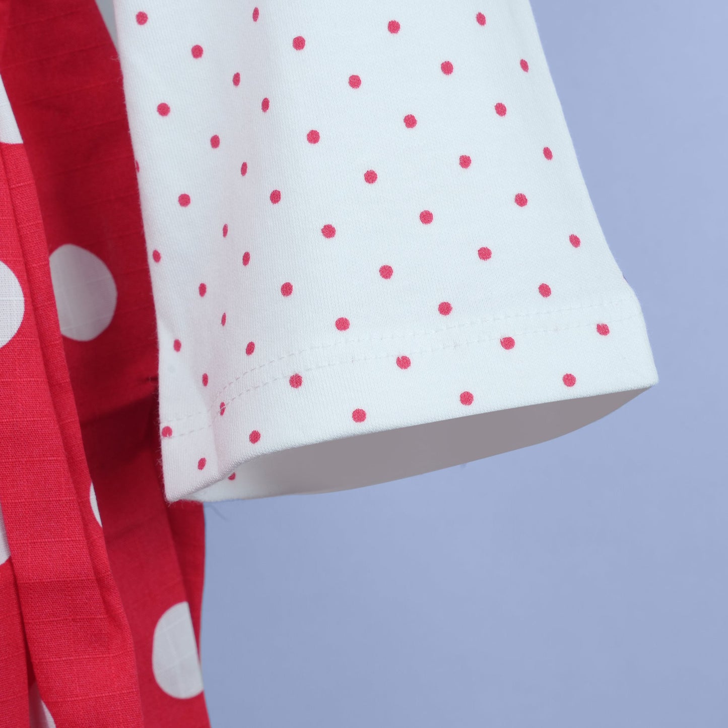 Classic Charm – Red Cotton Blend Frock & Tee Set