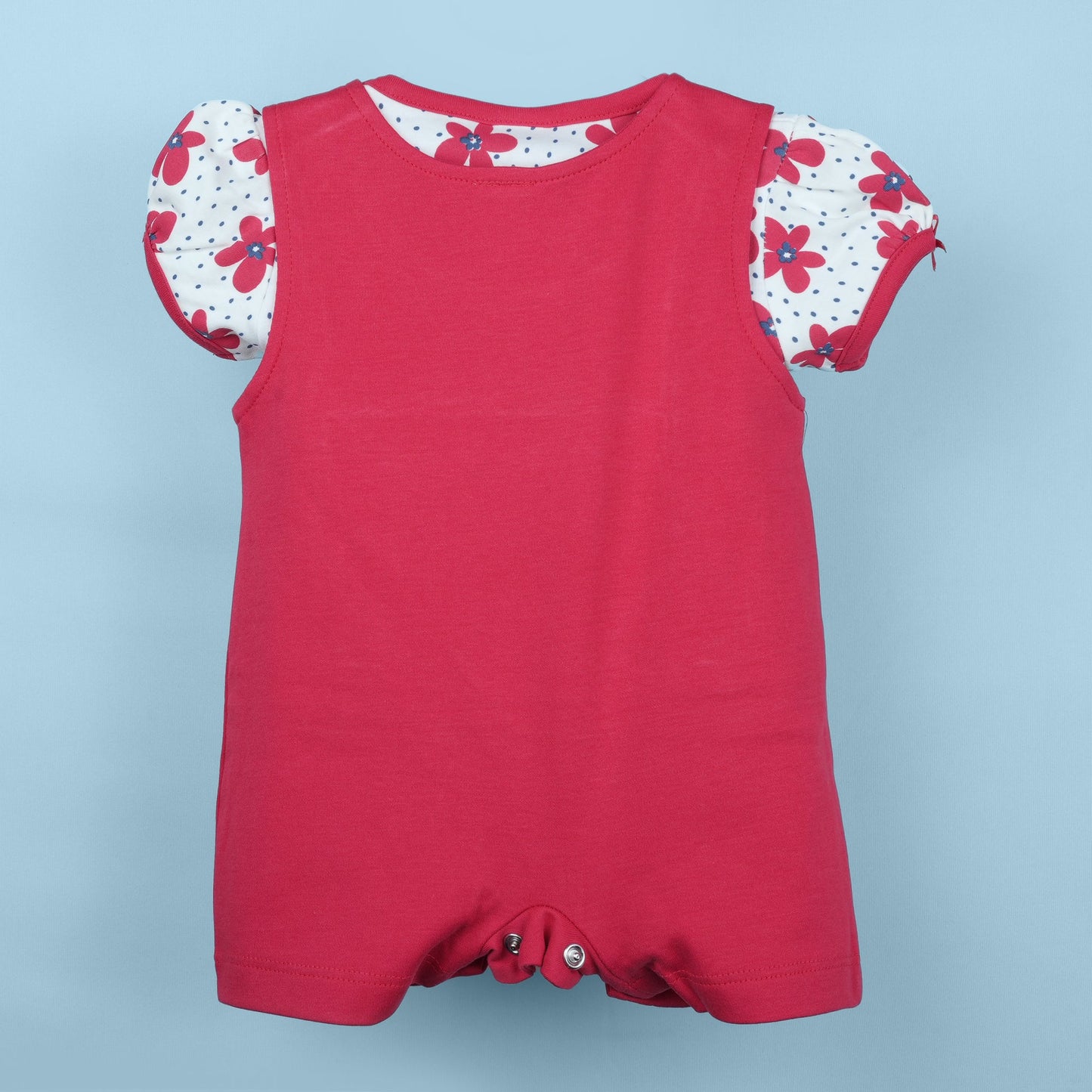 Little Darling – Red Printed Romper with T-shirt