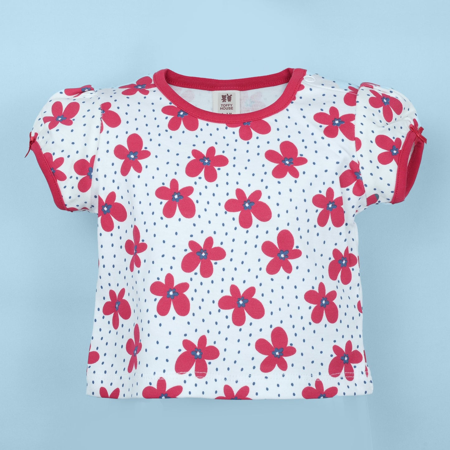 Little Darling – Red Printed Romper with T-shirt