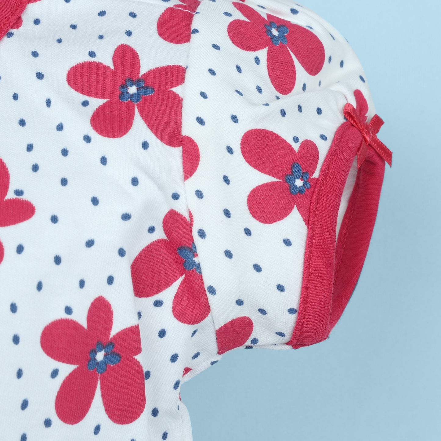Little Darling – Red Printed Romper with T-shirt