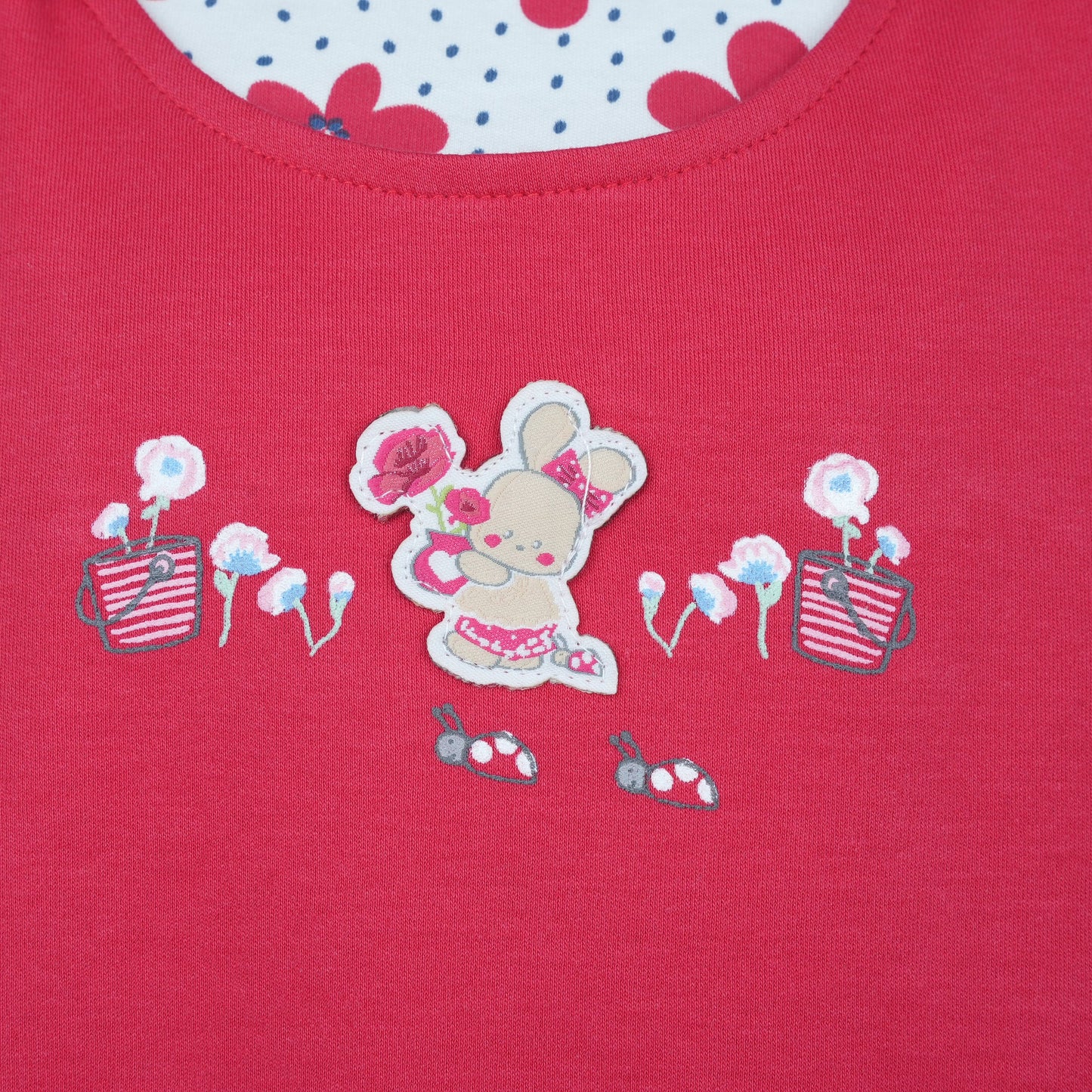 Little Darling – Red Printed Romper with T-shirt