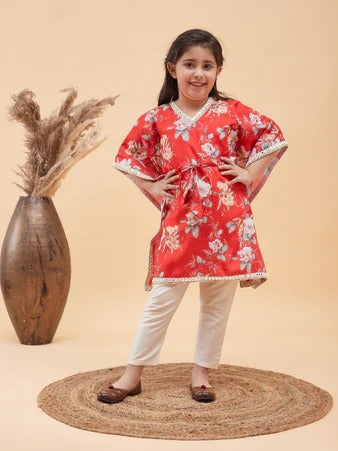 Mini Princess – Red Ethnic Wear for Girls