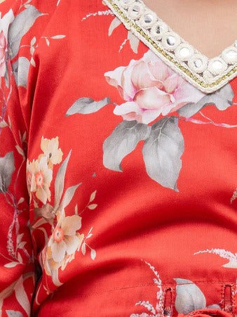 Mini Princess – Red Ethnic Wear for Girls