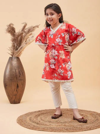 Mini Princess – Red Ethnic Wear for Girls