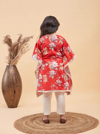 Mini Princess – Red Ethnic Wear for Girls