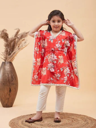 Mini Princess – Red Ethnic Wear for Girls