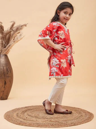 Mini Princess – Red Ethnic Wear for Girls