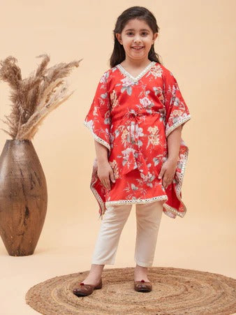 Mini Princess – Red Ethnic Wear for Girls