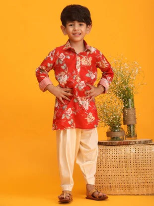 Classic Crimson – Vastramay Red Kurta Patiala