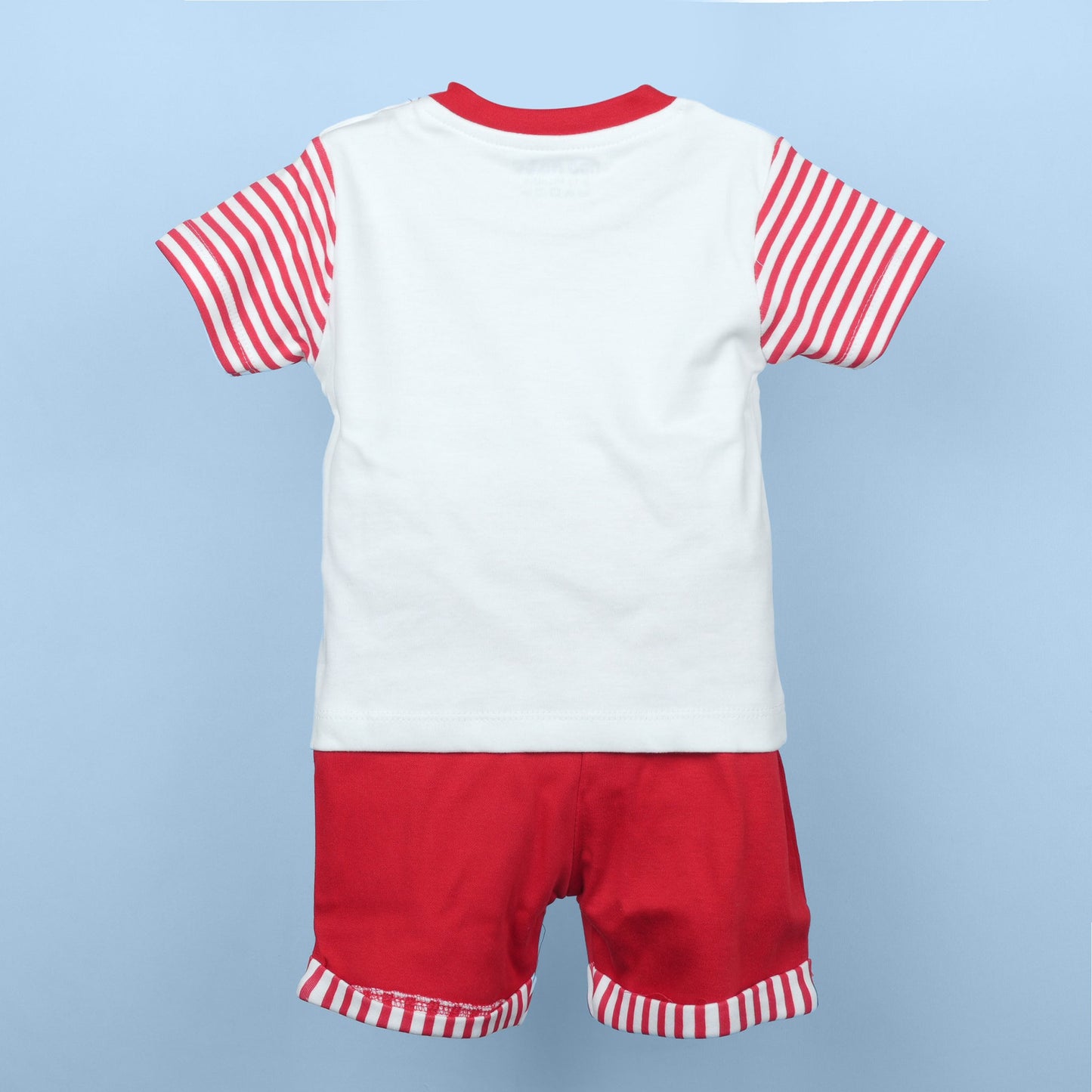 Neo Nate Boys Half Sleeve Red T-Shirt & Knee-Length Shorts | Elastic Waist Comfort