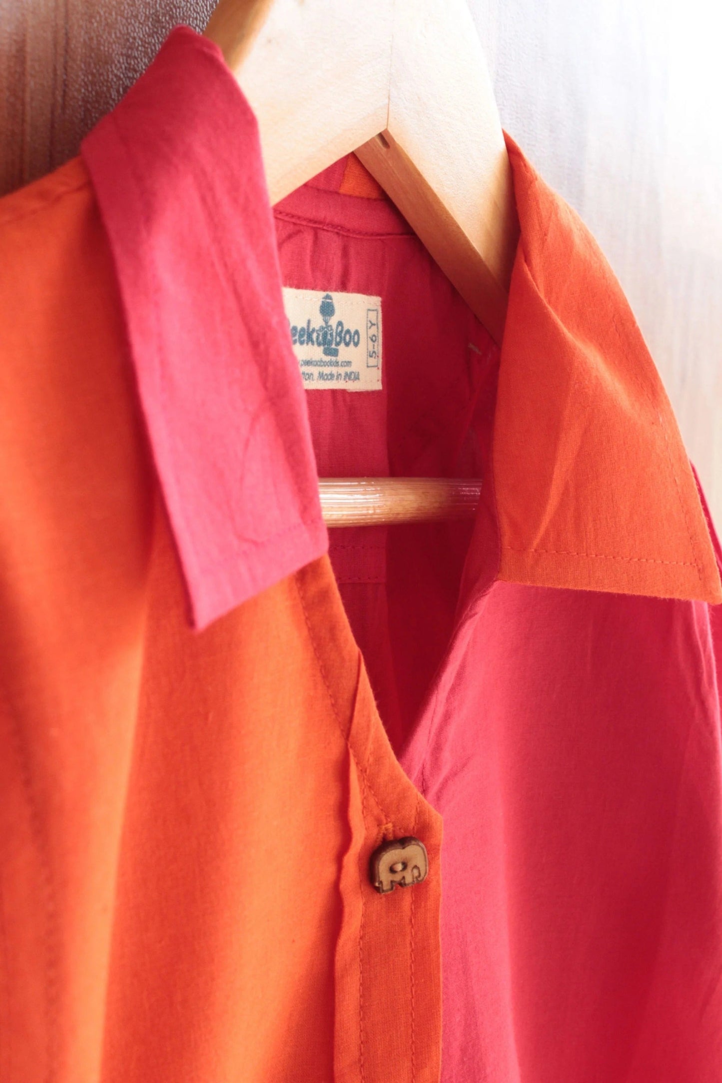 Bright Days Red Solid Polo Shirt – Peekaboo Soft Cotton, Full Sleeve Design