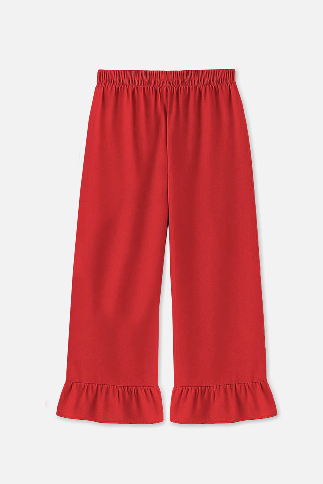 Pop of Red! V-Neck Party Top & Full-Length Trousers Set