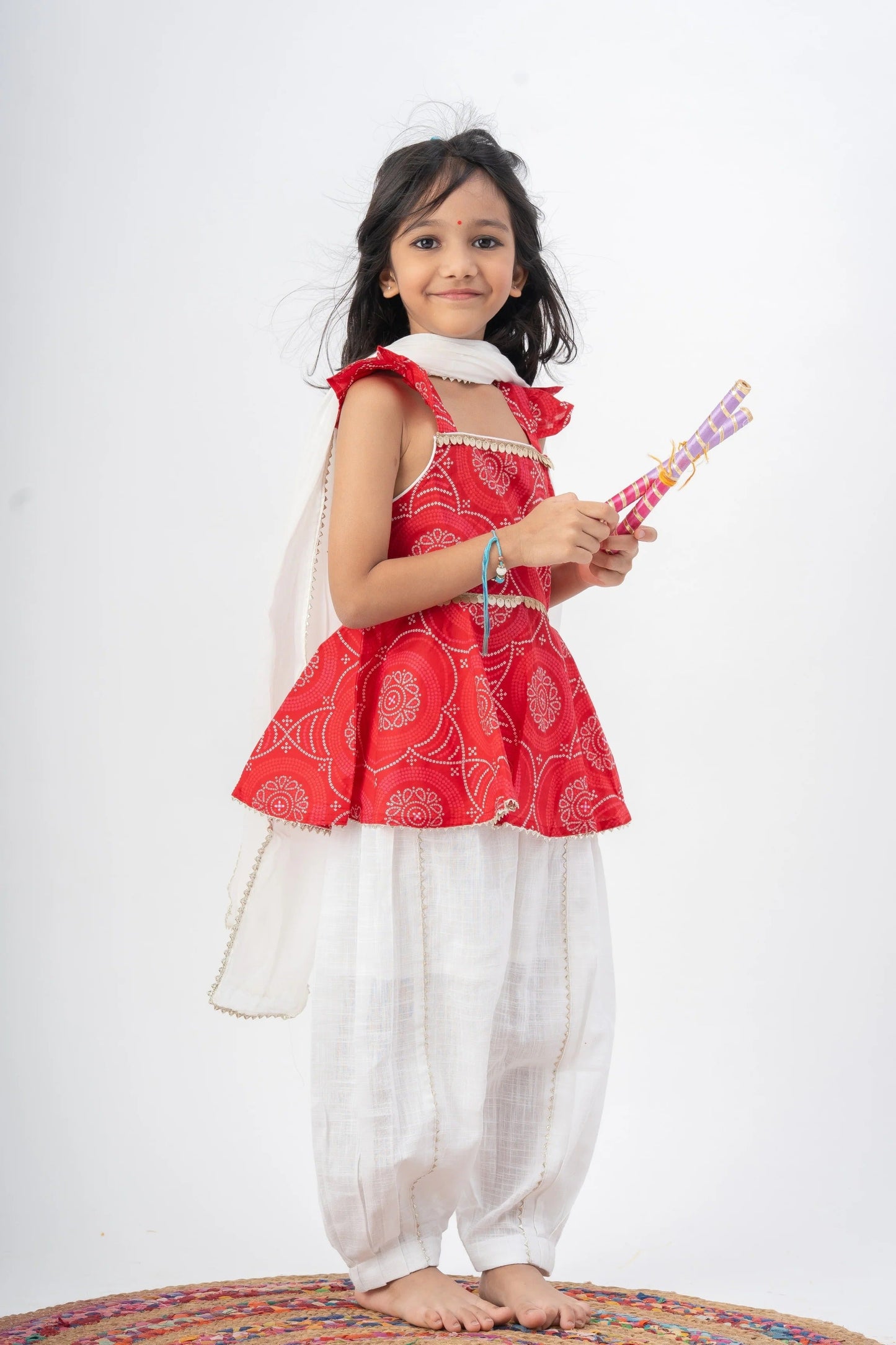 Chhoti Fashionista: Peekaboo Red Party Set