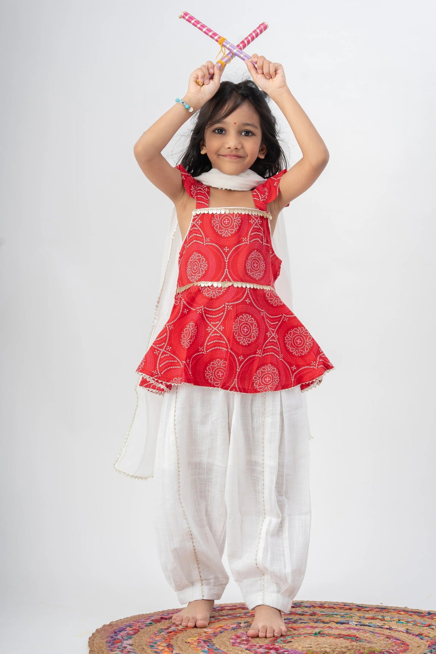 Chhoti Fashionista: Peekaboo Red Party Set