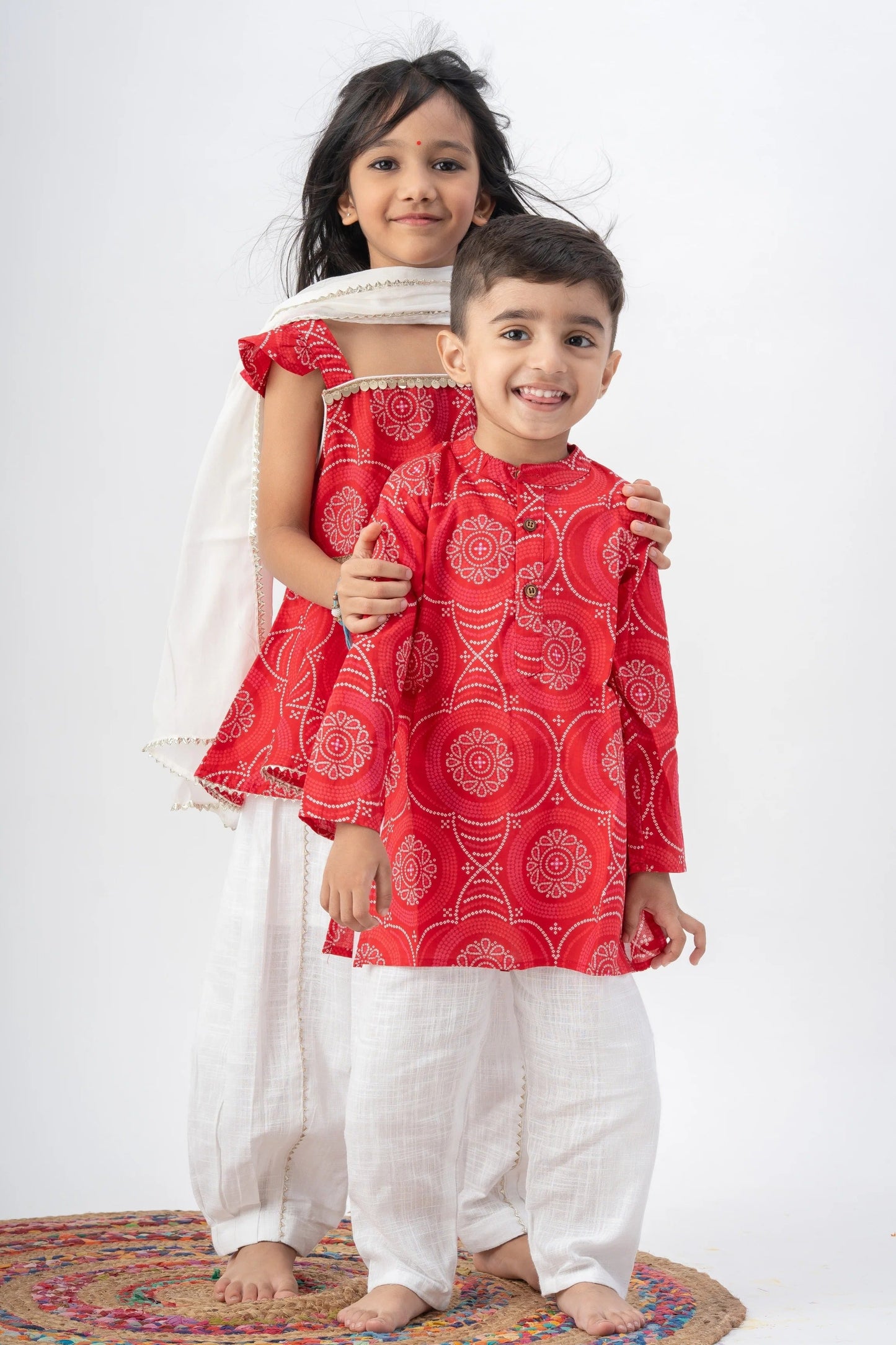 Chhoti Fashionista: Peekaboo Red Party Set