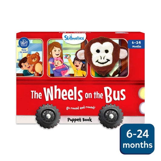Skillmatics The Wheels on the Bus
Puppet Book - 100% Baby Safe - Early Learning & Sensory Toys for 6 months to 2 years