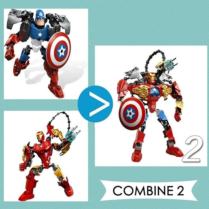 3D Super Hero Action Figure Building Block Toy for Kids 3-15 Years Avengar Model Building Kit Educational Brick Assemble Toy for Boys and Girls Birthday Gift