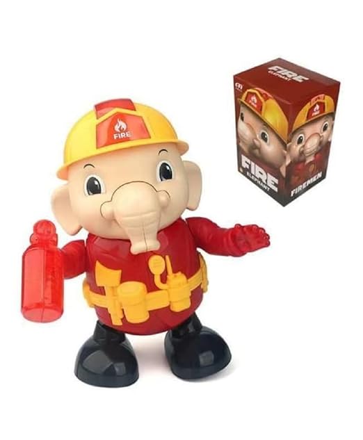 Lumo Musical Fire Elephant Toy with Colourful 3D Light Effects & Music Amazing Dancing Action Moves Best Gift for Kids Red