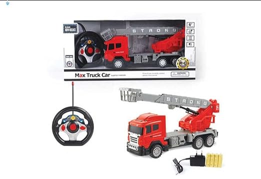 Remote Control Rc Rescue Fire Truck W/ Rotated Ladder Lights Kids Toy GiftMulticolor