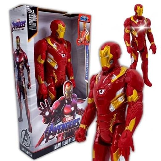 Iron-Man Figurine 12" – Lights & Sounds – Action Play Figure for Kids