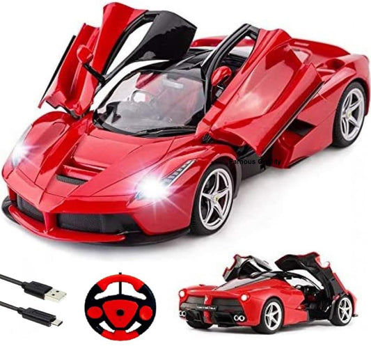 Remote Controlled Sports Racer Car Toy for Kids – High-Speed RC Car with Openable Doors, LED Lights & Sound Effects
