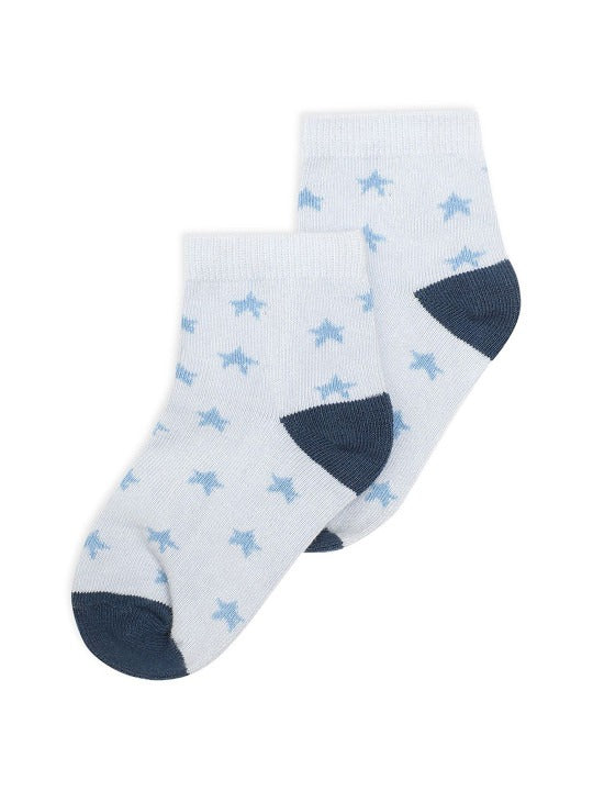 Ocean Breeze Navy & Sky Blue Socks – Soft Cotton Blend with Playful Prints