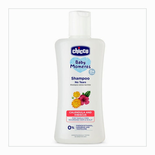 Chicco Baby Moments Tear-Free Shampoo 500ml Calendula & Hibiscus – Natural, No Parabens or Phenoxyethanol, For Smooth, Tangle-Free Hair