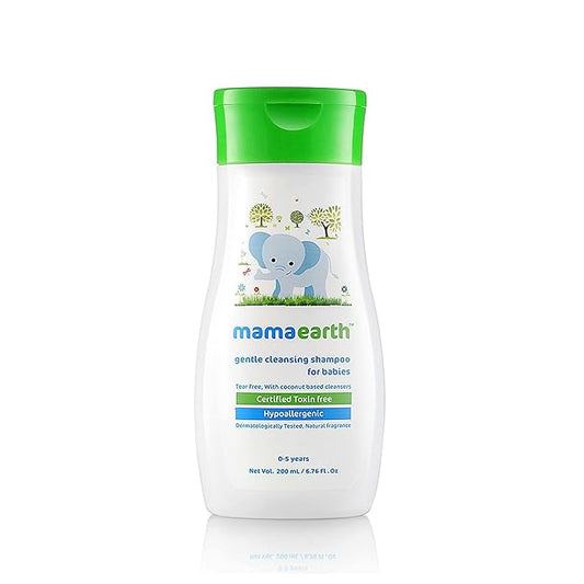Mamaearth Baby Gentle Cleansing Shampoo (200ml): Tear-Free, Natural Care for Babies Aged 0–5 Years