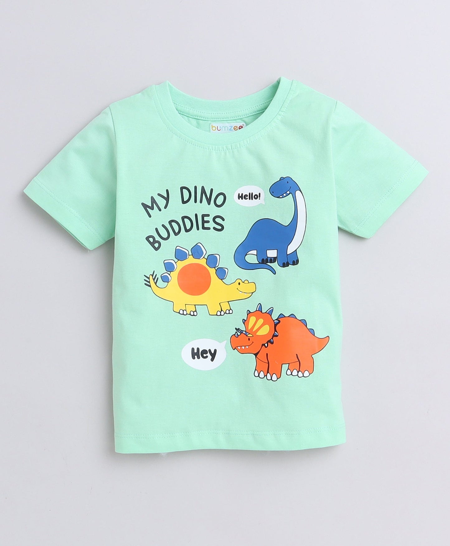 Bumzee Boys’ Playtime Printed T-Shirt Set – “My Dino Buddies” & “Surf Equipment”