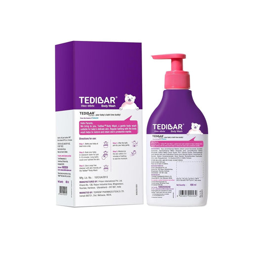 Tedibar Baby Body Wash – 100% Soap-Free & Alkali-Free | Pediatrician Recommended for Newborns & Infants | Maintains Skin-Friendly pH 5.5 | Prevents Dryness, Itching & Rashes | Gentle Daily Cleanser for Sensitive Baby Skin | 250ml