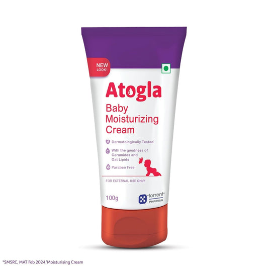Atogla Baby Cream 100g – Advanced Gentle Moisturising Cream for Babies | Pediatrician Recommended | Protects & Nourishes Sensitive Baby Skin | From the Tedibar Family by Torrent Pharma