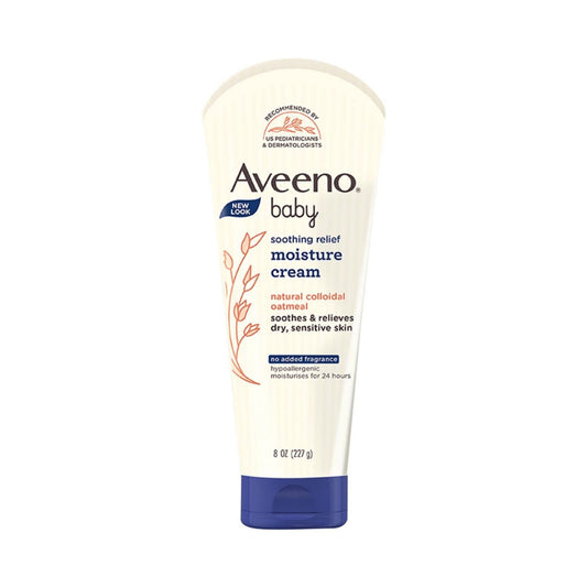Aveeno Baby Soothing Moisture Cream 227g – Long-Lasting Relief for Dry and Sensitive Skin | Natural Oat Extract | Paraben-Free, Fragrance-Free, Hypoallergenic | US #1 Pediatrician Recommended