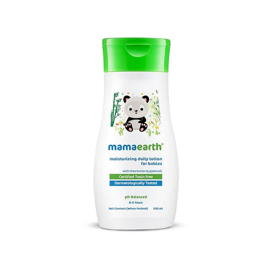 Mamaearth Moisturizing Daily Lotion for Babies – 200ml | With Cocoa Butter, Shea Butter & Jojoba Oil | Relieves Dryness & Deeply Nourishes Skin