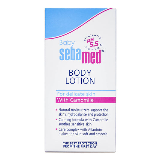Sebamed Baby Lotion 100ml – pH 5.5 Moisturizing Body Lotion for Delicate Baby Skin | Gentle Daily Hydration for Newborns & Infants | Dermatologist Recommended | Fast-Absorbing, Non-Greasy Formula | Ideal for Sensitive & Dry Skin
