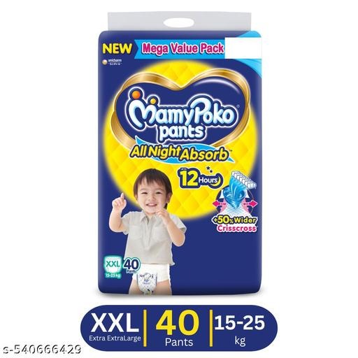 MamyPoko Pants All Night Absorb Baby Diapers | Extra Extra Large (XXL) - 40 Count - (15-25 kg)