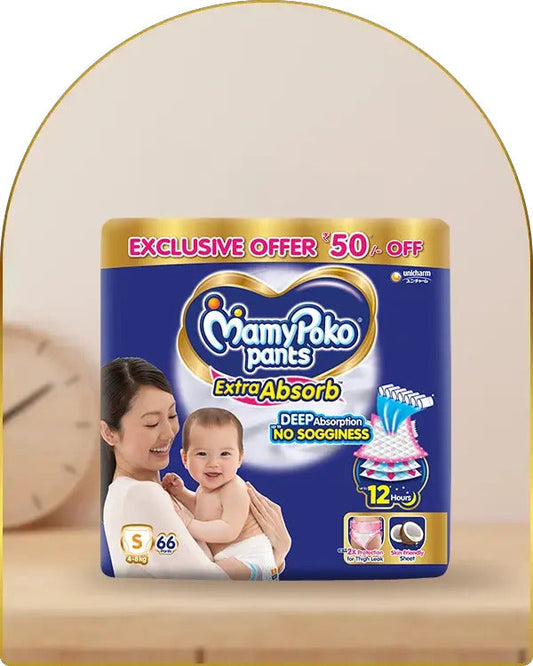 Mamypoko pants Extra Absorb - Baby Diapers Size(S), 66 Count