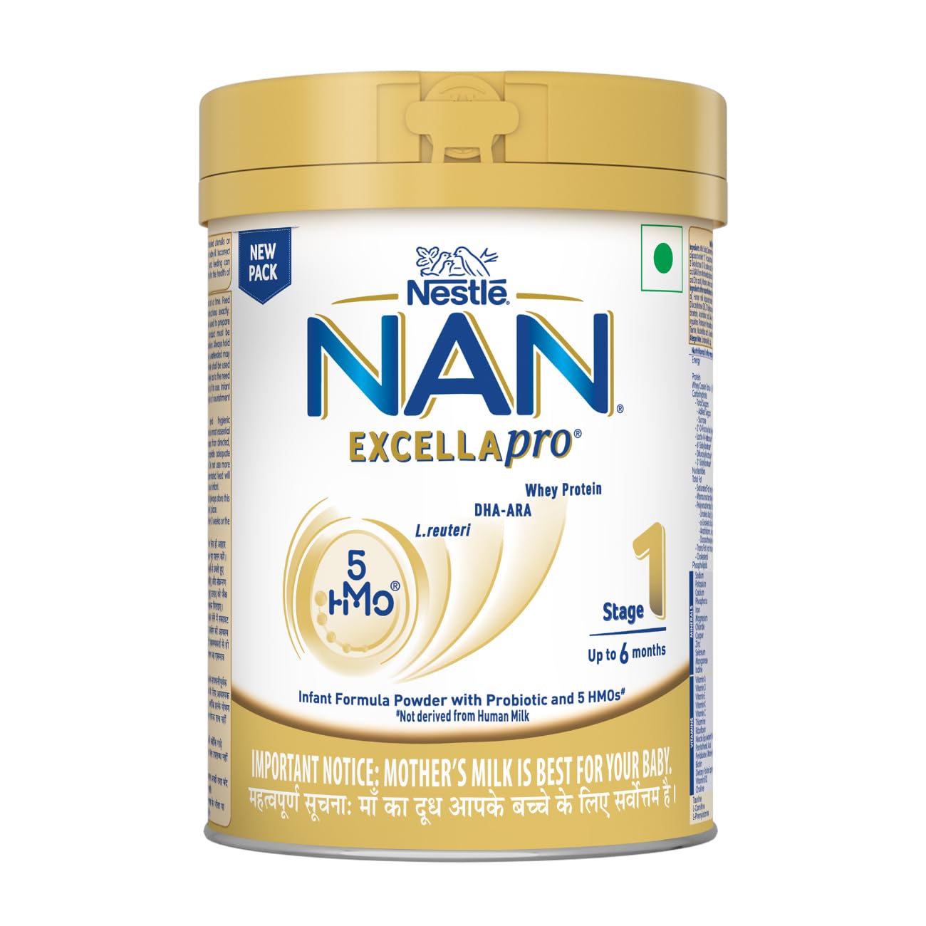Nestle EXCELLAPRO Stage 1 Milk Powder with HMOs & Probiotic for Babies (Up To 6 Months), 400g Tin With Smartlid