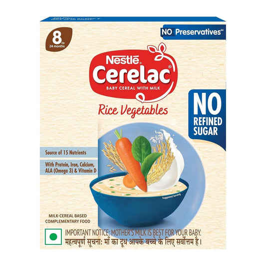 Nestle Cerelac Baby Food Cereal, Rice Vegetables for 8 to 24 Months - 300 g