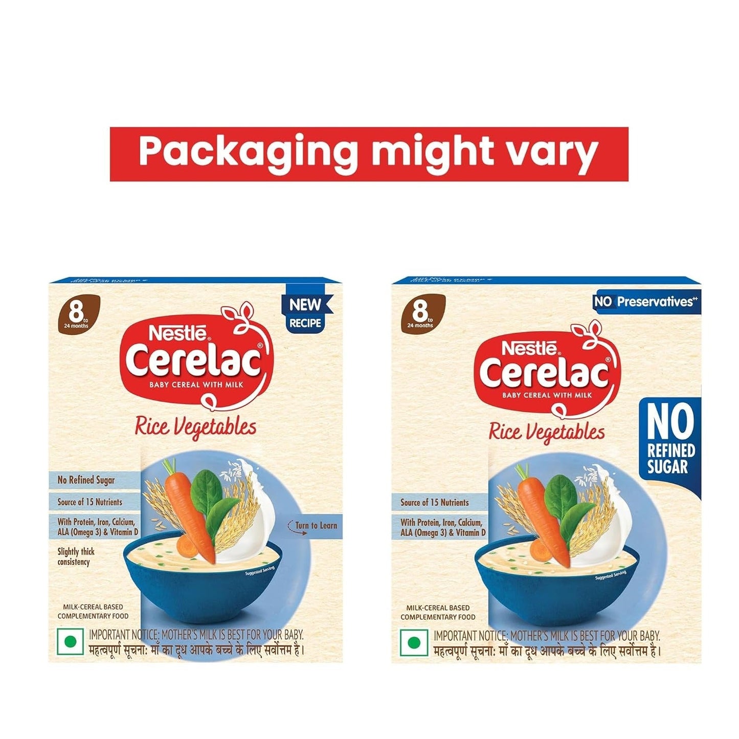 Nestle Cerelac Baby Food Cereal, Rice Vegetables for 8 to 24 Months - 300 g