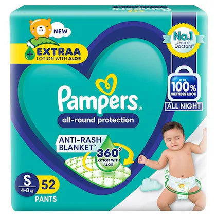 Pampers All-Round Protection Pants, Small 52 count (4 - 8 kg)