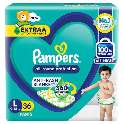 Pampers All-Round Protection Pants, Large 36 count (9 - 14 kg)