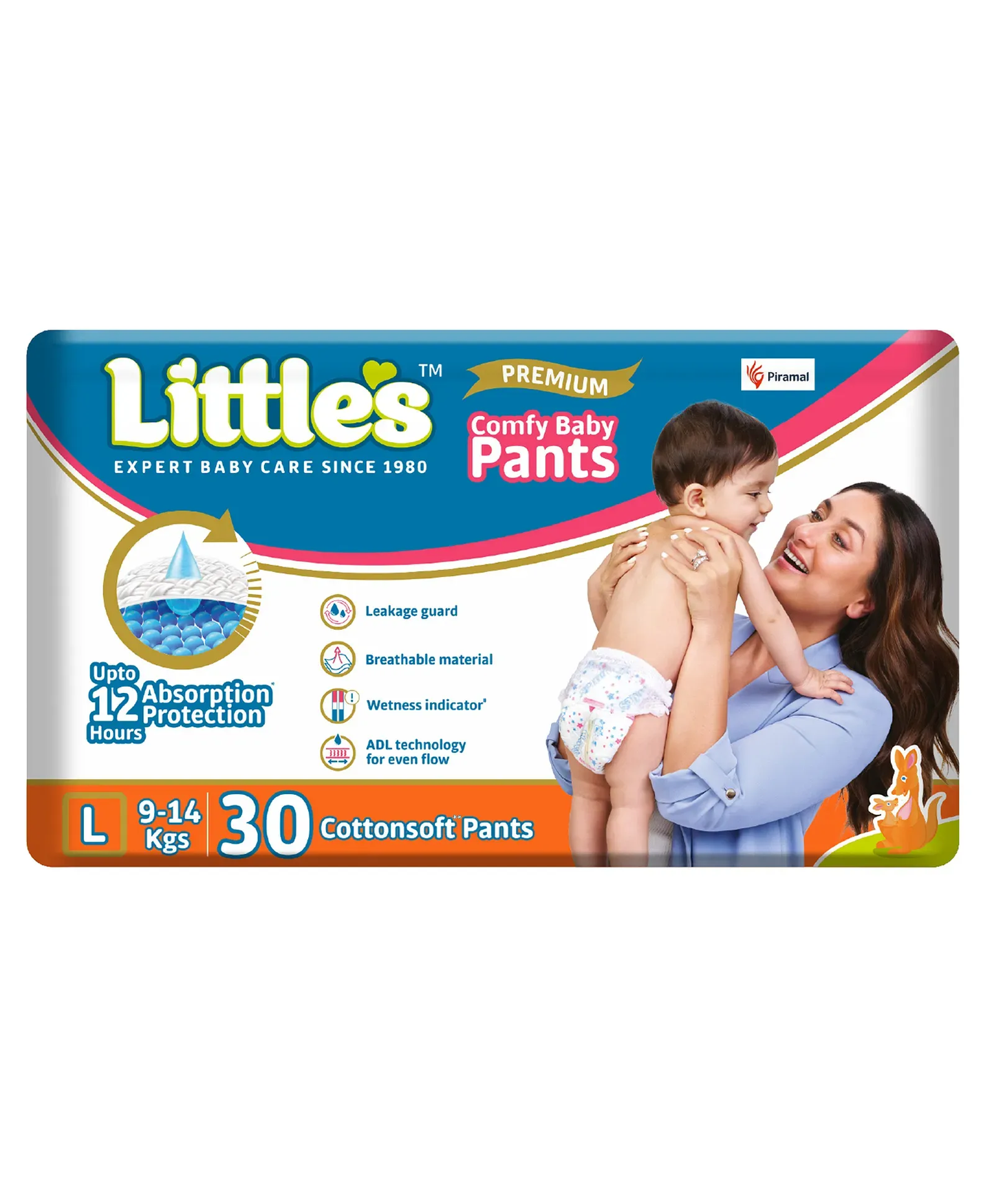 Little's Comfy Baby Pants Diapers Large Size-  30 Pieces