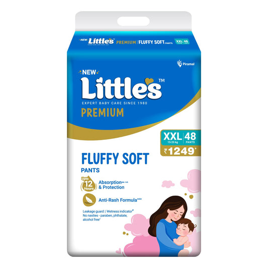 Little's Comfy Baby Pants Diapers XXL Size with Wetness Indicator and 12 hours Absorption, XXL (48 count)