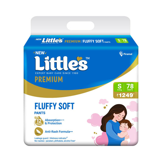 Little's Comfy Baby Pants Diapers S Size with Wetness Indicator and 12 hours Absorption, S (78 count)