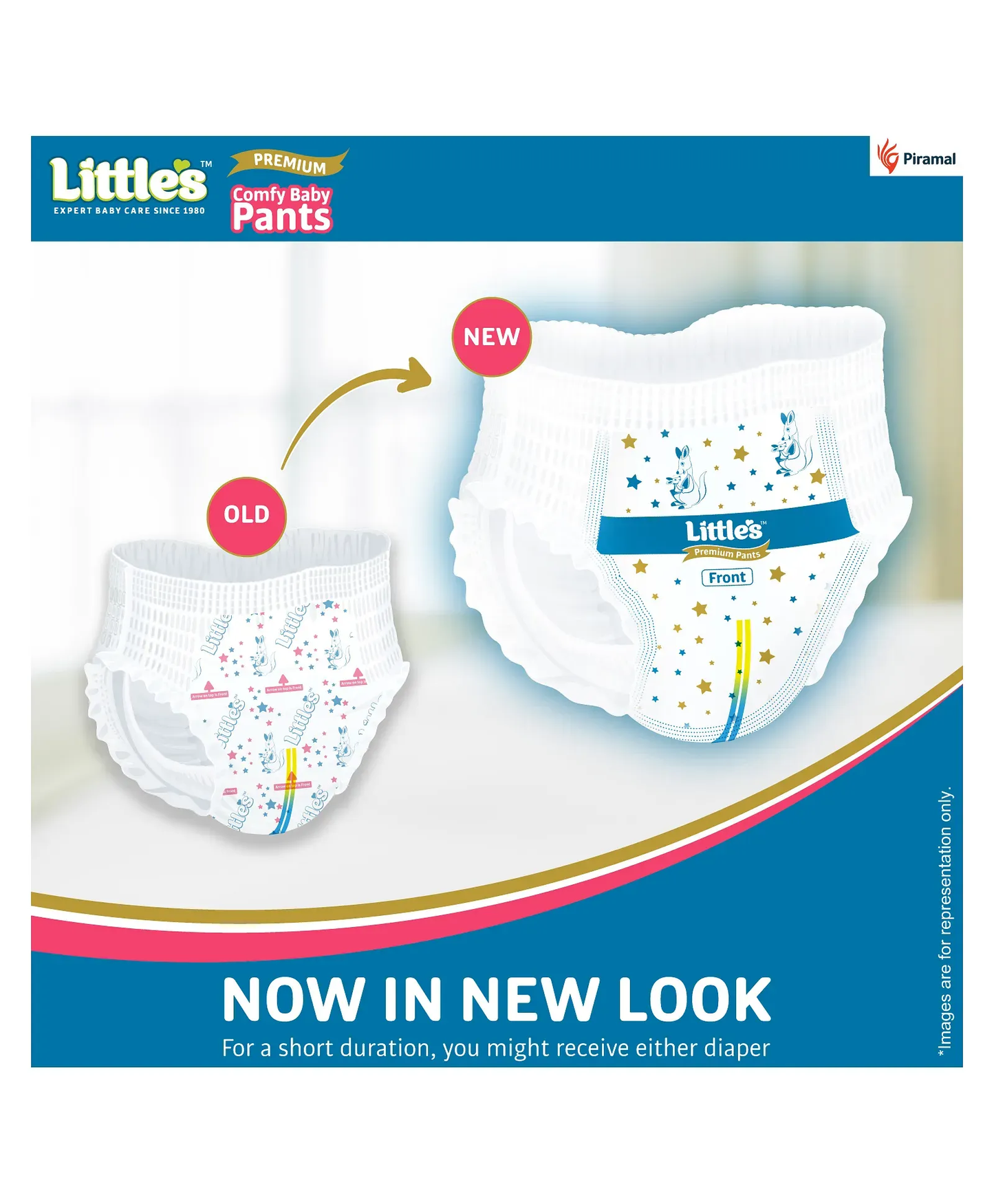 Little's Comfy Baby Pants Diapers New Born Size with Wetness Indicator and 12 hours Absorption, NB (40 count)