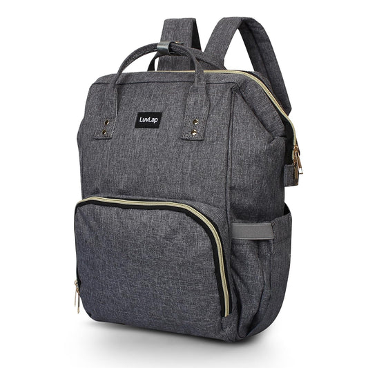 LuvLap Lily Waterproof Diaper Bag – Multifunctional Travel Backpack Cum Tote Bag (Grey)