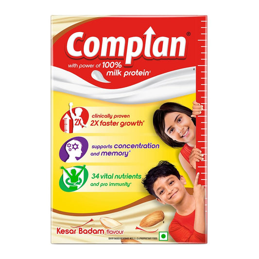 Complan Nutrition Drink Powder for Children with protein & 34 vital nutrients, Kesar Badam - 500 gm