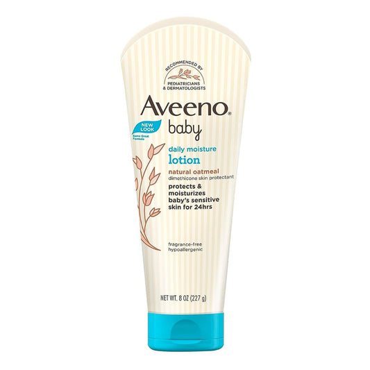 Aveeno Baby Daily Moisturising Lotion for Sensitive Skin – 227g, Soothing Oat Formula, Pediatrician Recommended